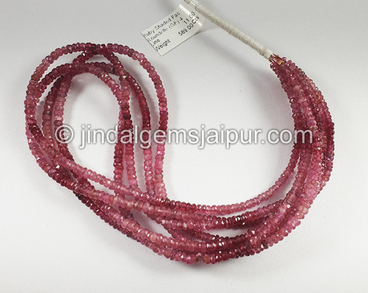 Ruby Shaded Faceted Roundelle Shape Beads