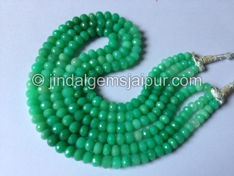 Chrysoprase Far Faceted Roundelle Shape Beads
