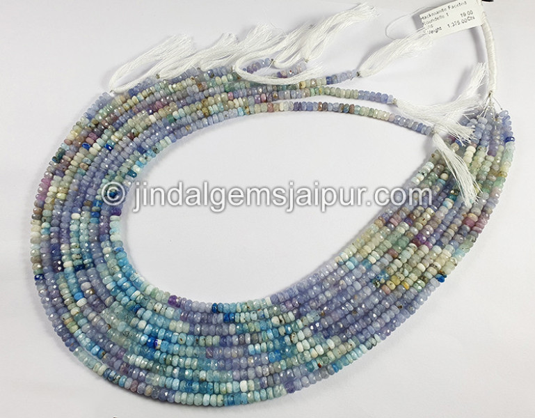 Hackmanite Faceted Roundelle Shape Beads