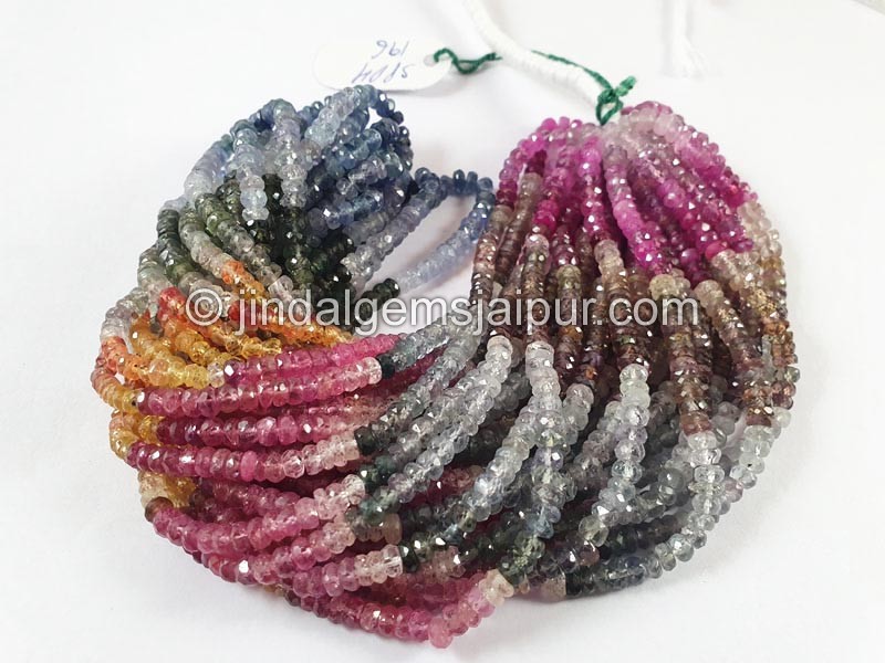 Multi Sapphire Faceted Roundelle Beads