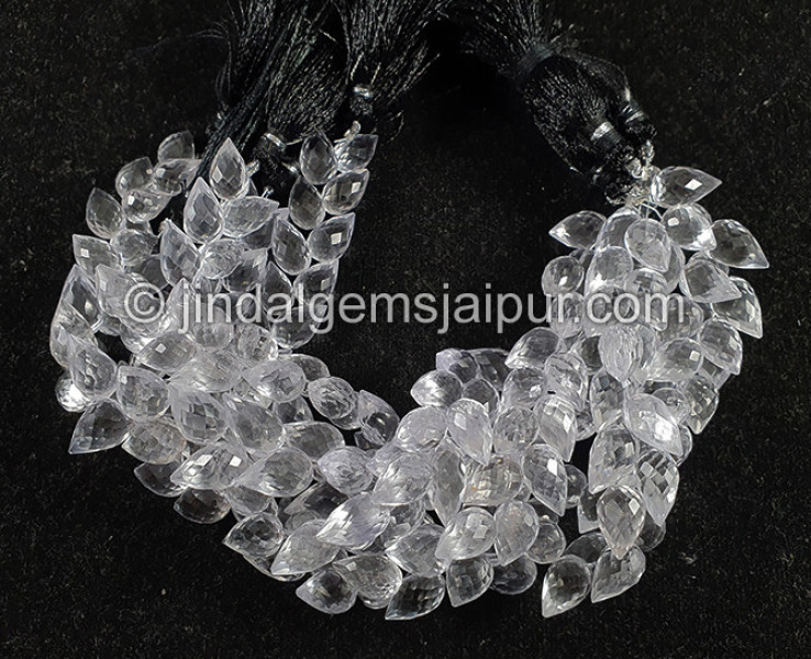 Crystal Quartz Faceted Fancy Drops Shape Big Beads
