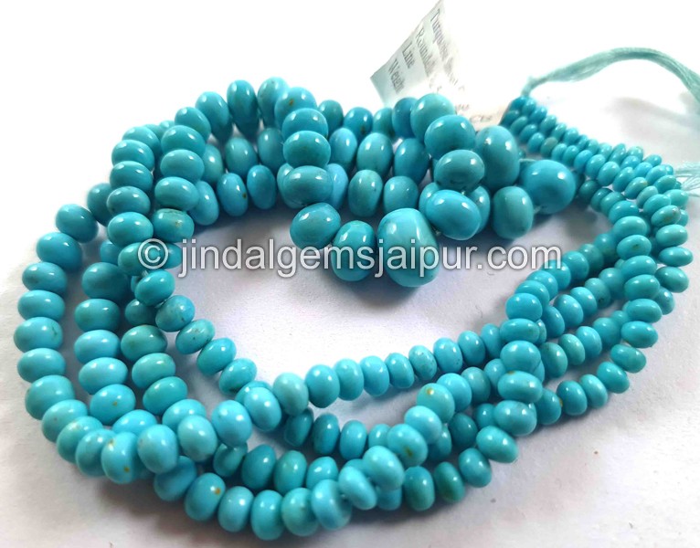 Turquoise Smooth Roundelle Shape Beads