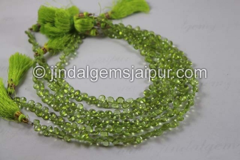 Peridot Faceted Heart Shape Beads