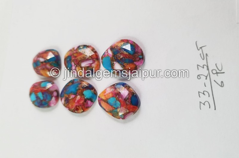 Spiny Oyester Turquoise Rose Cut slices