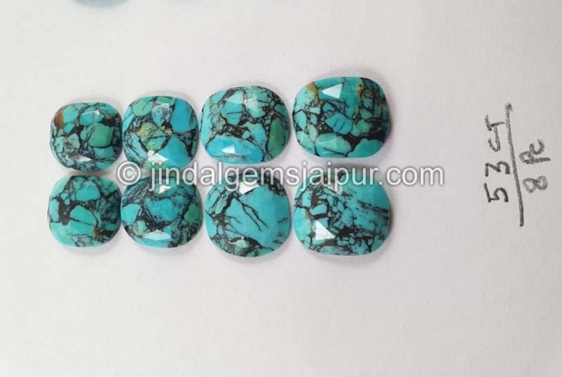 Black Spiderweb Turquoise Rose Cut Slices