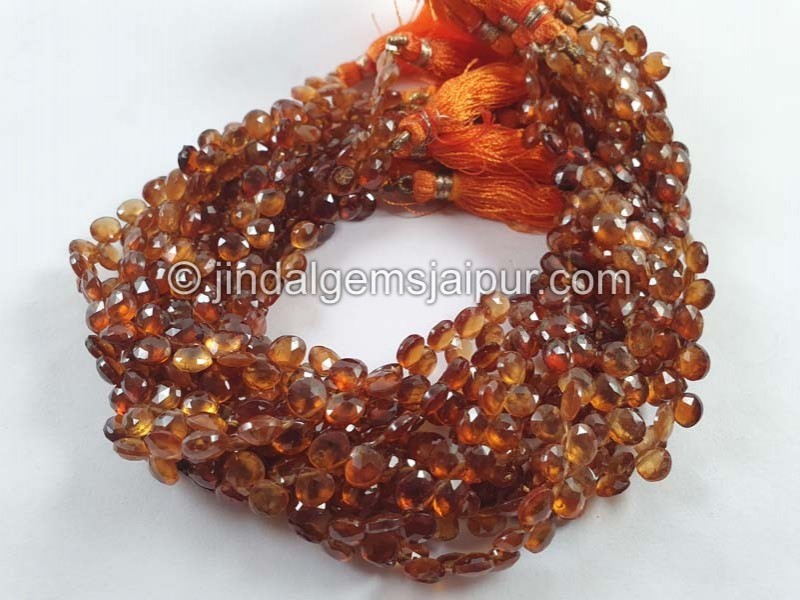 Spessartite Shaded Faceted Heart Beads -- SPRT22