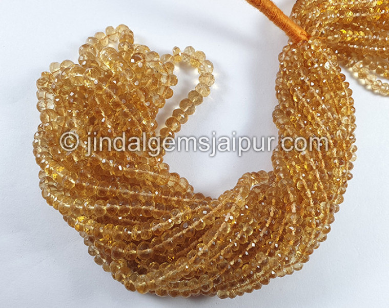 Citrine Faceted Roundelle Shape Beads