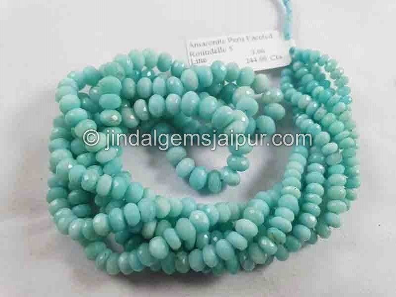 Peruvian Amazonite Faceted Roundelle Beads
