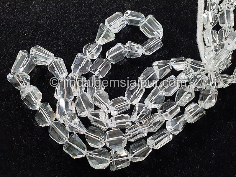 Crystal Quartz Faceted Nuggets Shape Beads