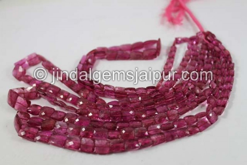 Rubellite Faceted Chicklet Shape Beads