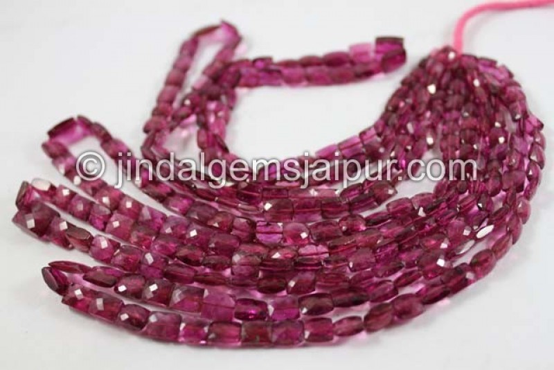 Rubellite Faceted Chicklet Shape Beads