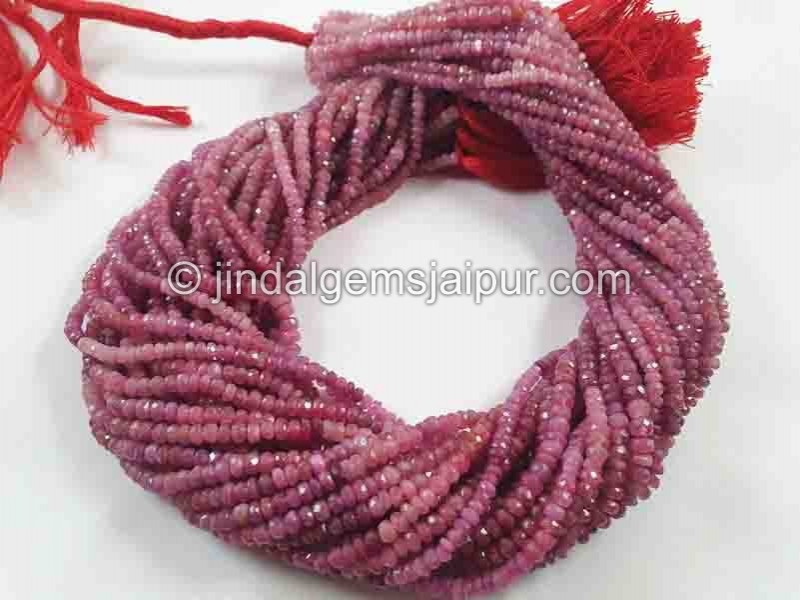 Natural Ruby Shaded Faceted Roundelle Beads