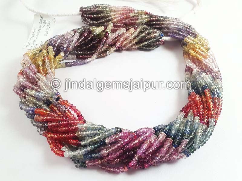 Multi Sapphire Smooth Roundelle Beads -- SPPH204