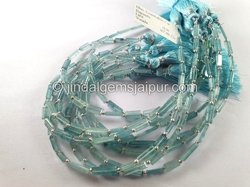 Blue Tourmaline Cut Baguette Beads