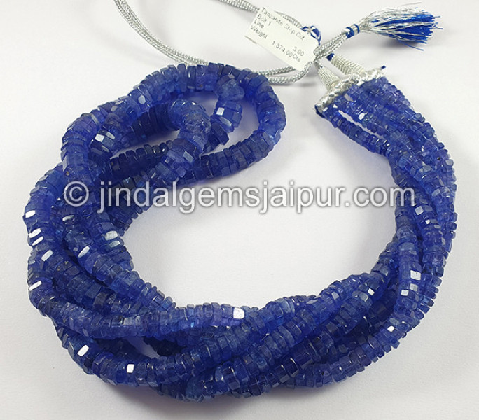Tanzanite Step Cut Bolt Shape Beads