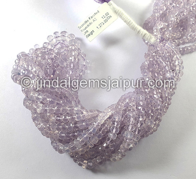 Scorolite Faceted Roundelle Shape Beads