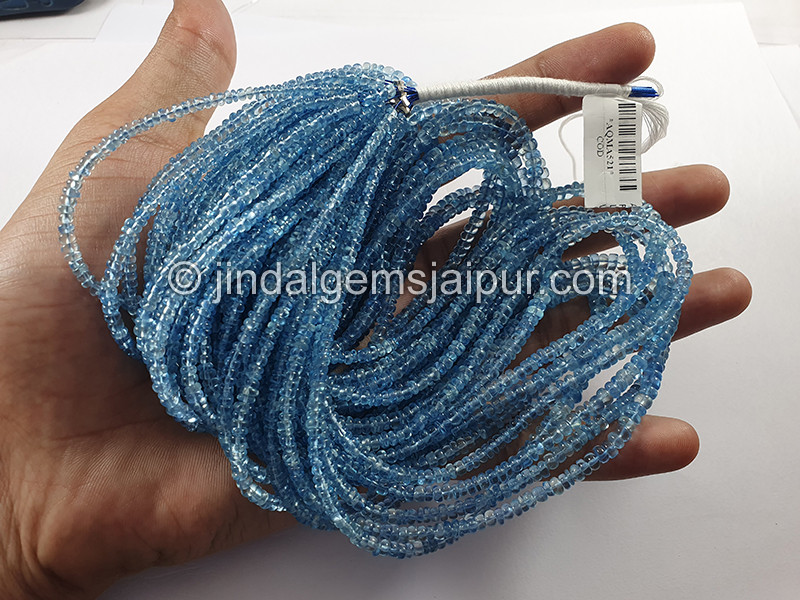 Devil Aquamarine Smooth Roundelle Beads