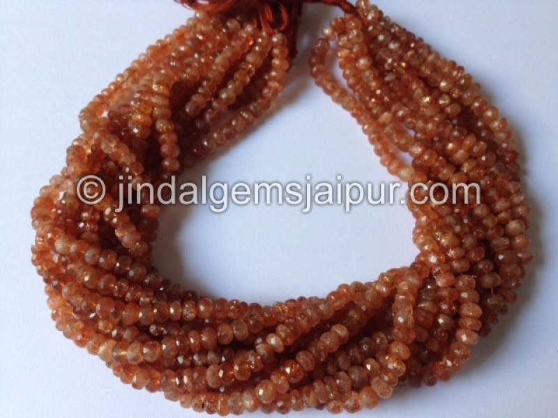 Sunstone Faceted Roundelle Beads