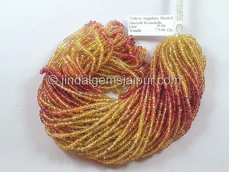 Multi Yellow Sapphire Smooth Roundelle Beads -- SPPH163