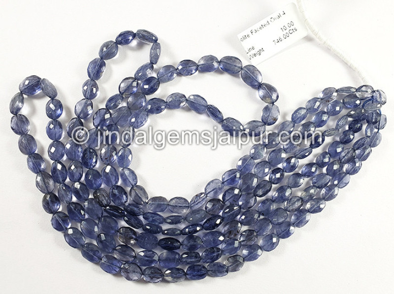 Iolite Faceted Oval Shape Beads
