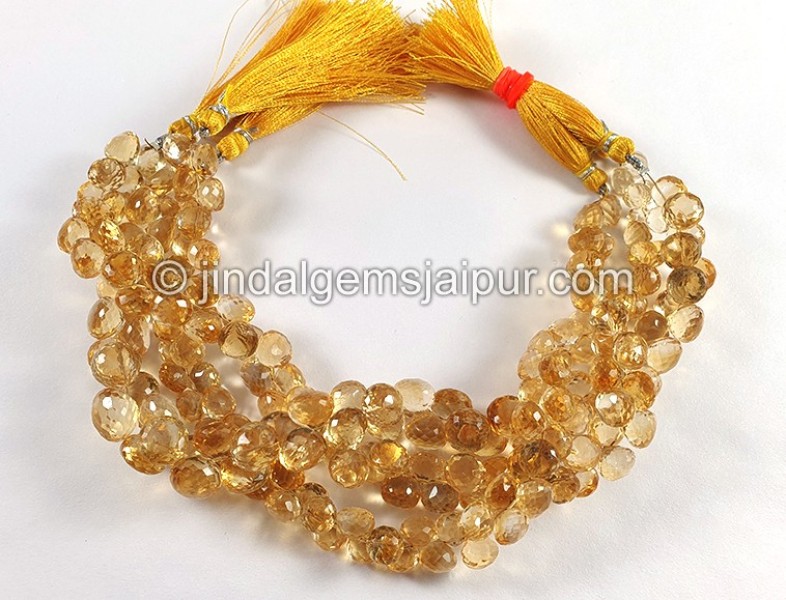 Deep Citrine Faceted Onion Shape Beads