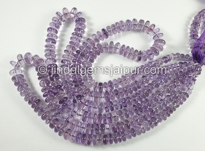 Pink Amethyst Smooth Roundelle Shape Beads