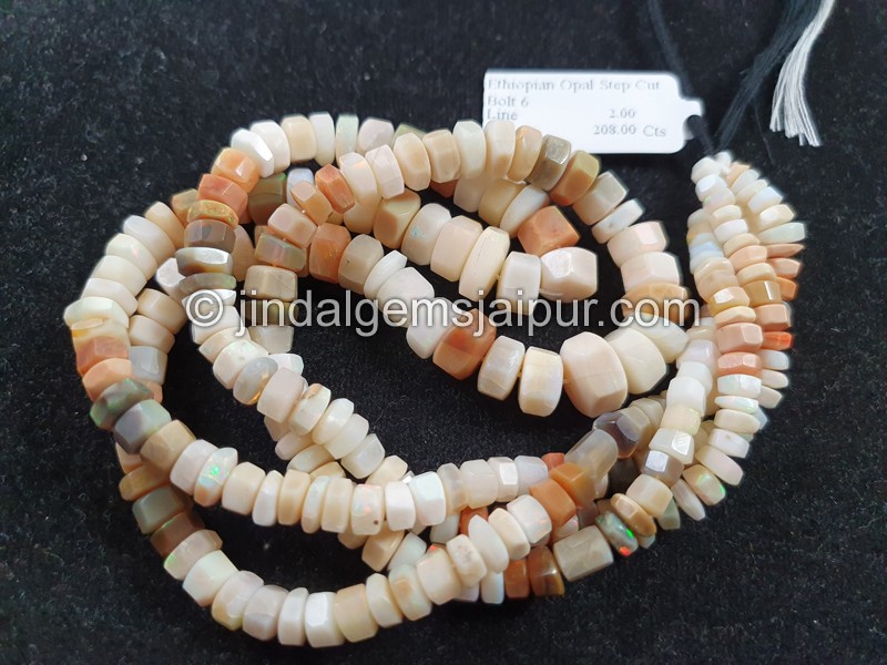Multi Ethiopian Step Cut Bolt Beads
