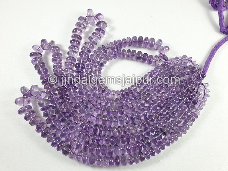 Pink Amethyst Smooth Roundelle Shape Beads