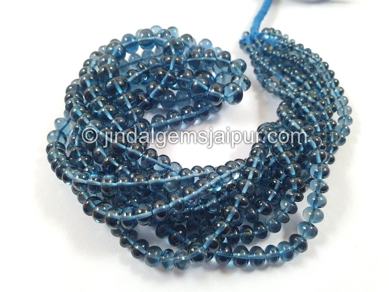 London Blue Topaz Smooth Roundelle Beads