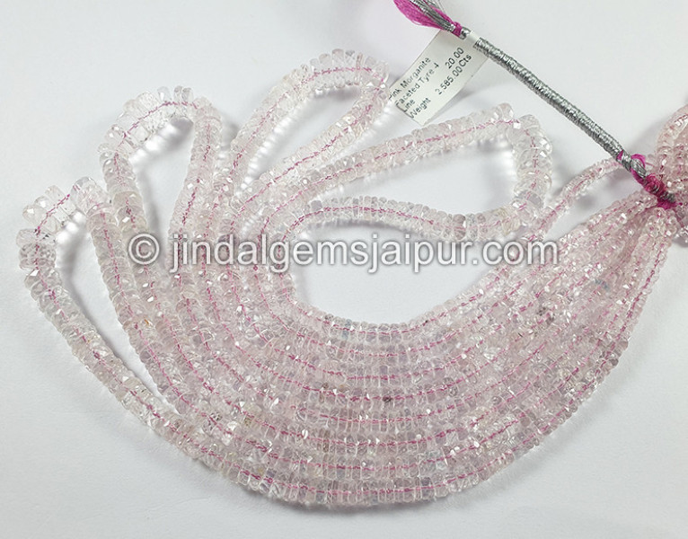 Pink Morganite Faceted Tyre Shape Beads