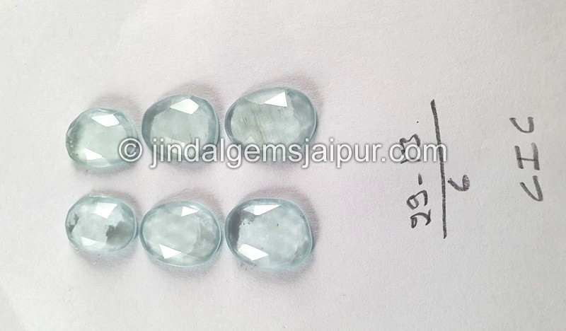 Milky Aquamarine Rose Cut Slices -- DEAQMA140