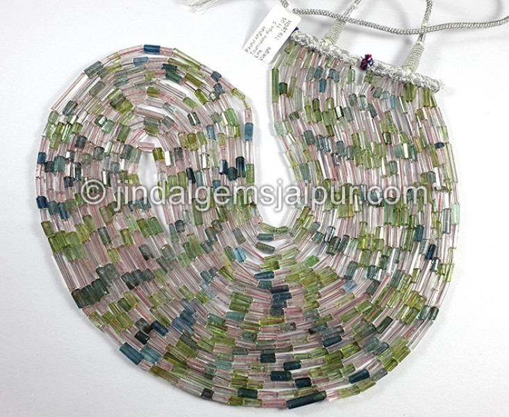 Pastel Afghan Tourmaline Pipe Shape Beads