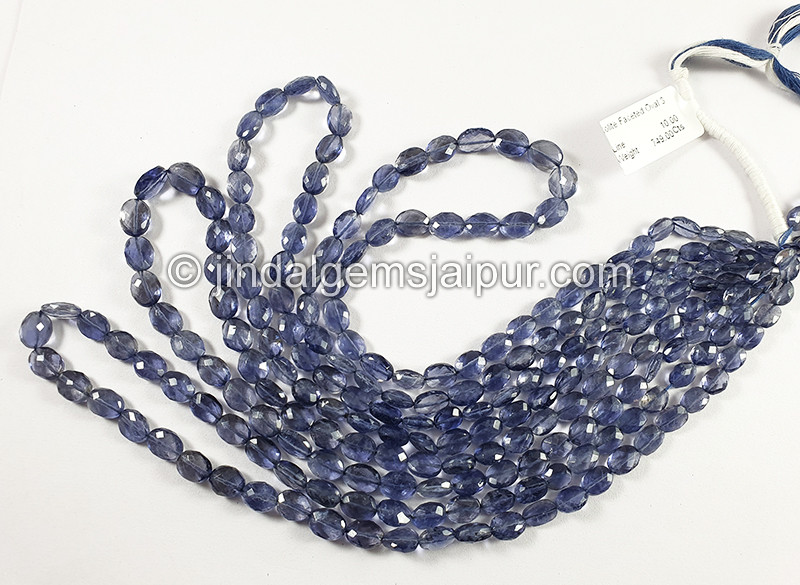 Iolite Faceted Oval Shape Beads