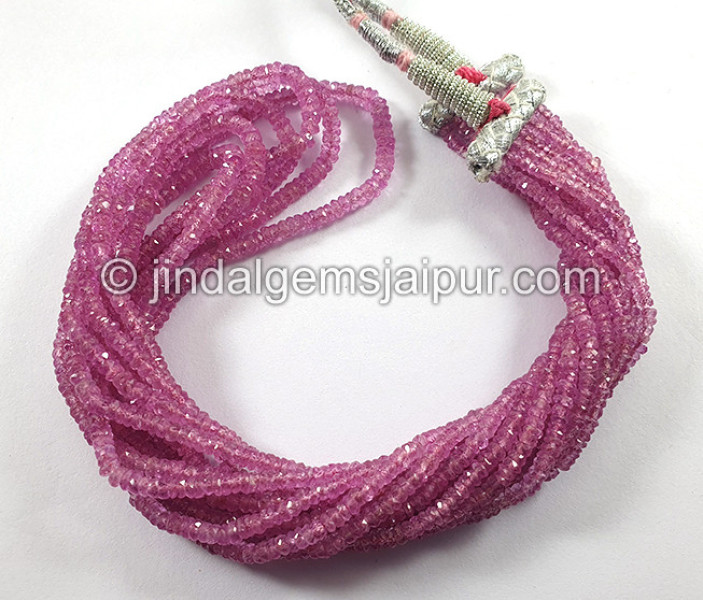 Pink Sapphire Faceted Roundelle Shape Beads