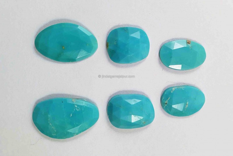 Turquoise Rose cut Slices