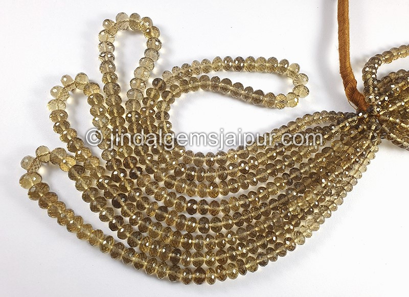 Coganac Quartz Faceted Roundelle Shape Beads