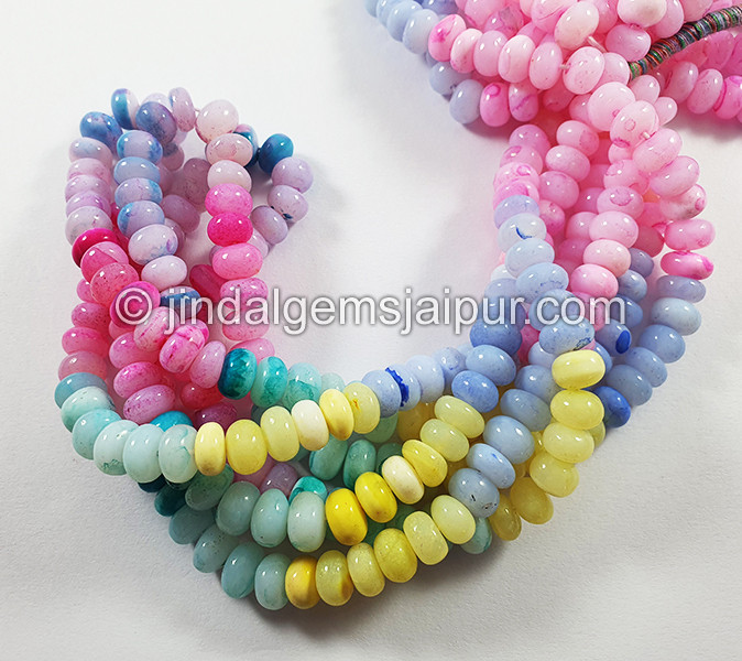 Multi Opal Smooth Roundelle Shape Beads