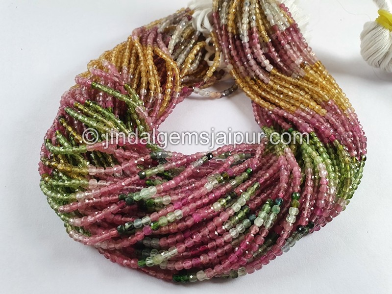 Tourmaline Cut Cube Beads