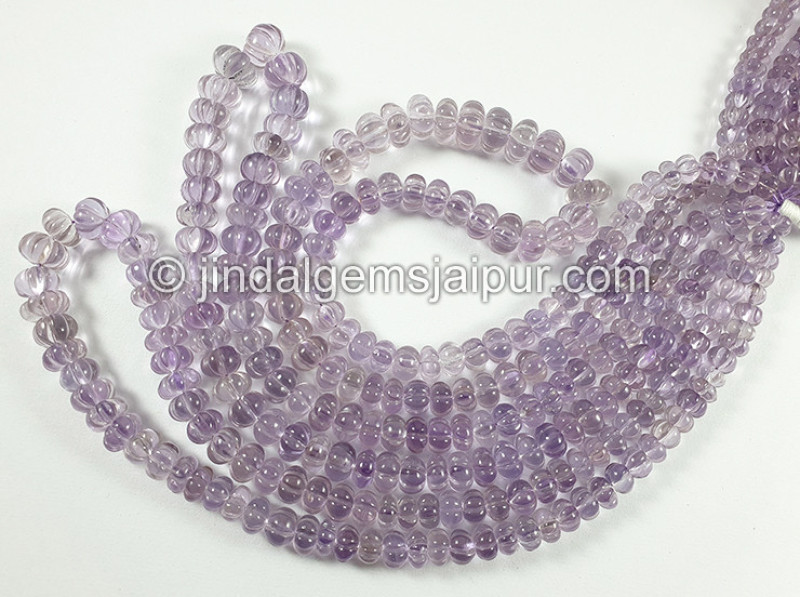 Pink Amethyst Carved Pumpkin Shape Beads