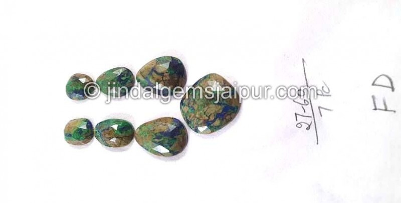 Azurite Malachite Rose Cut Slices -- DEAZMT58