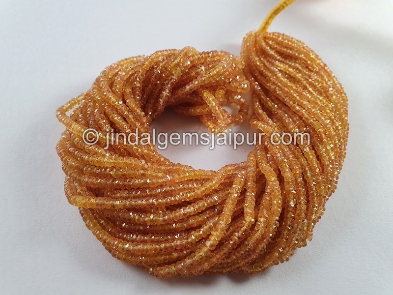 Yellow Songea Sapphire Faceted Roundelle Beads