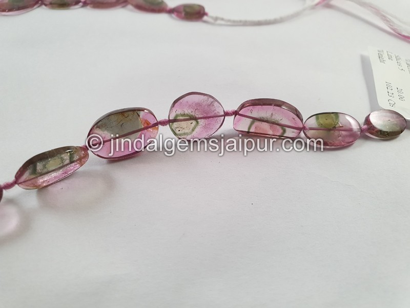 Watermelon Tourmaline Smooth Slices Beads