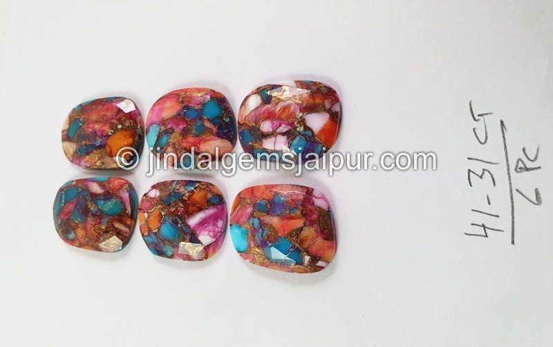 Spiny Oyester Turquoise Rose Cut slices