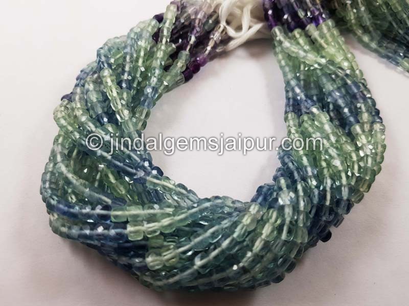 Fluorite micro cut cube beads