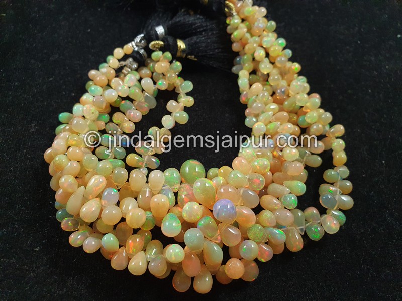 Orange Ethiopian Opal Smooth Drops Beads