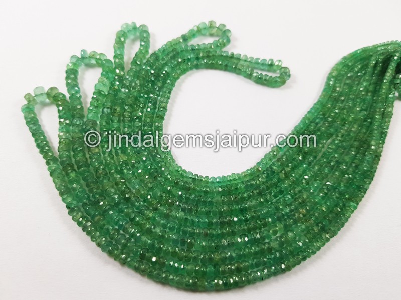 Emerald Faceted Roundelle Beads