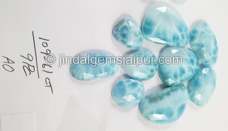 Larimar Rose Cut Slices