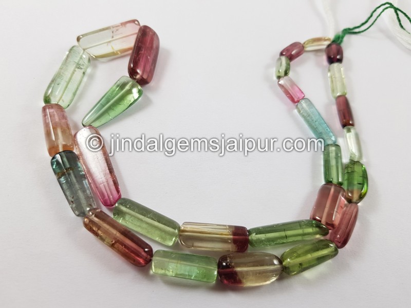 Bi Colour Tourmaline Smooth Nugget Beads