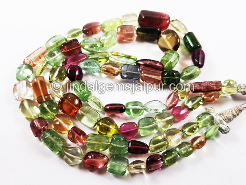Multi Colour Tourmaline Smooth Nugget Beads