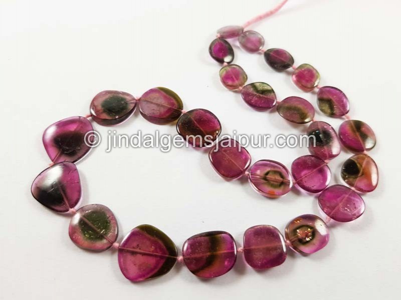 Watermelon Tourmaline Smooth Slices Beads